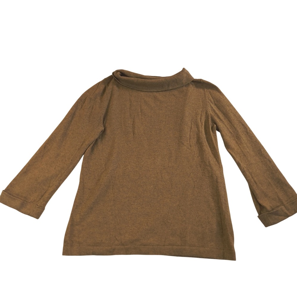 Boden Cashmere Blend Camel Mock Neck Sweater Minimalist Quiet Luxury Womens 6